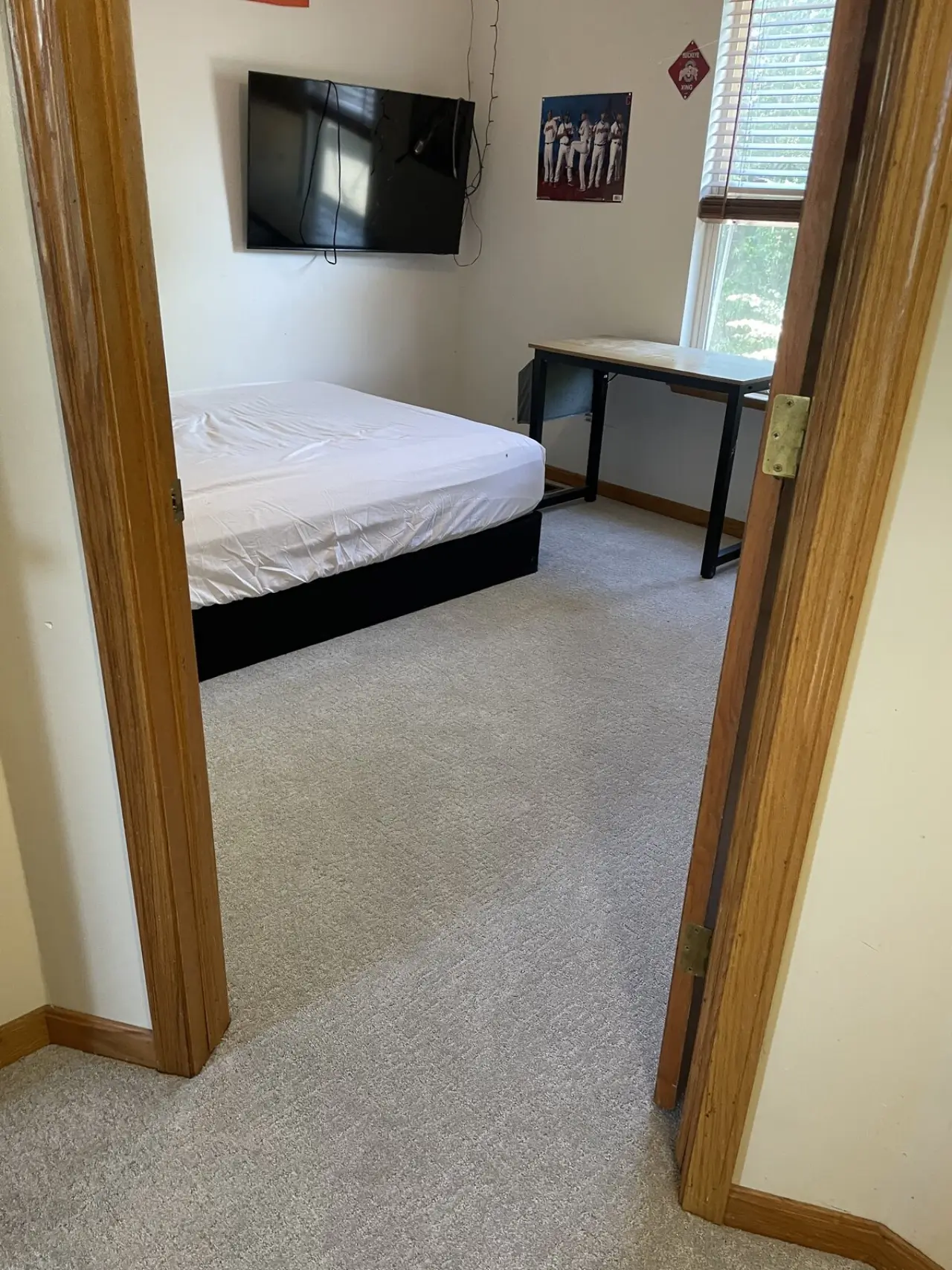 Carpeted bedroom loft