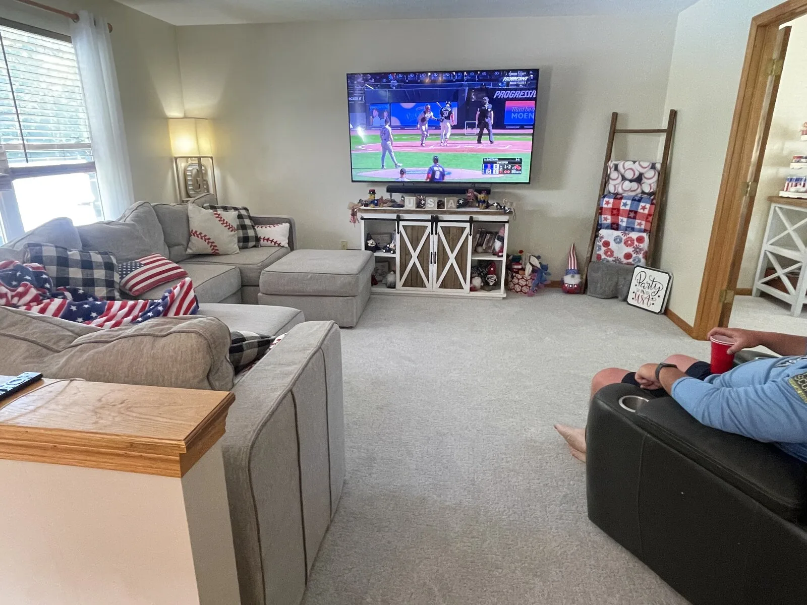 Comfortable carpet in a family room