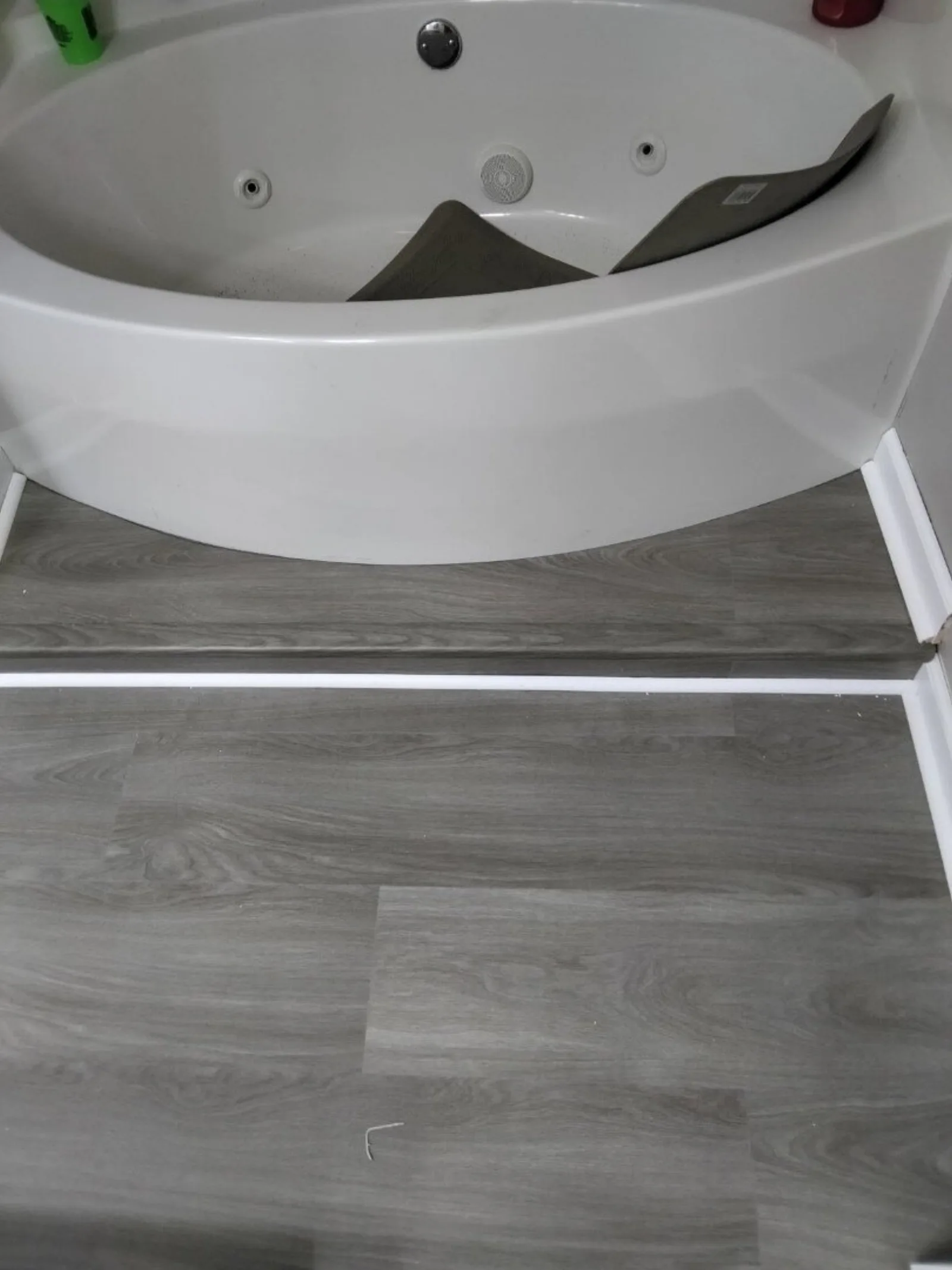 Luxury vinyl plank bathroom floor