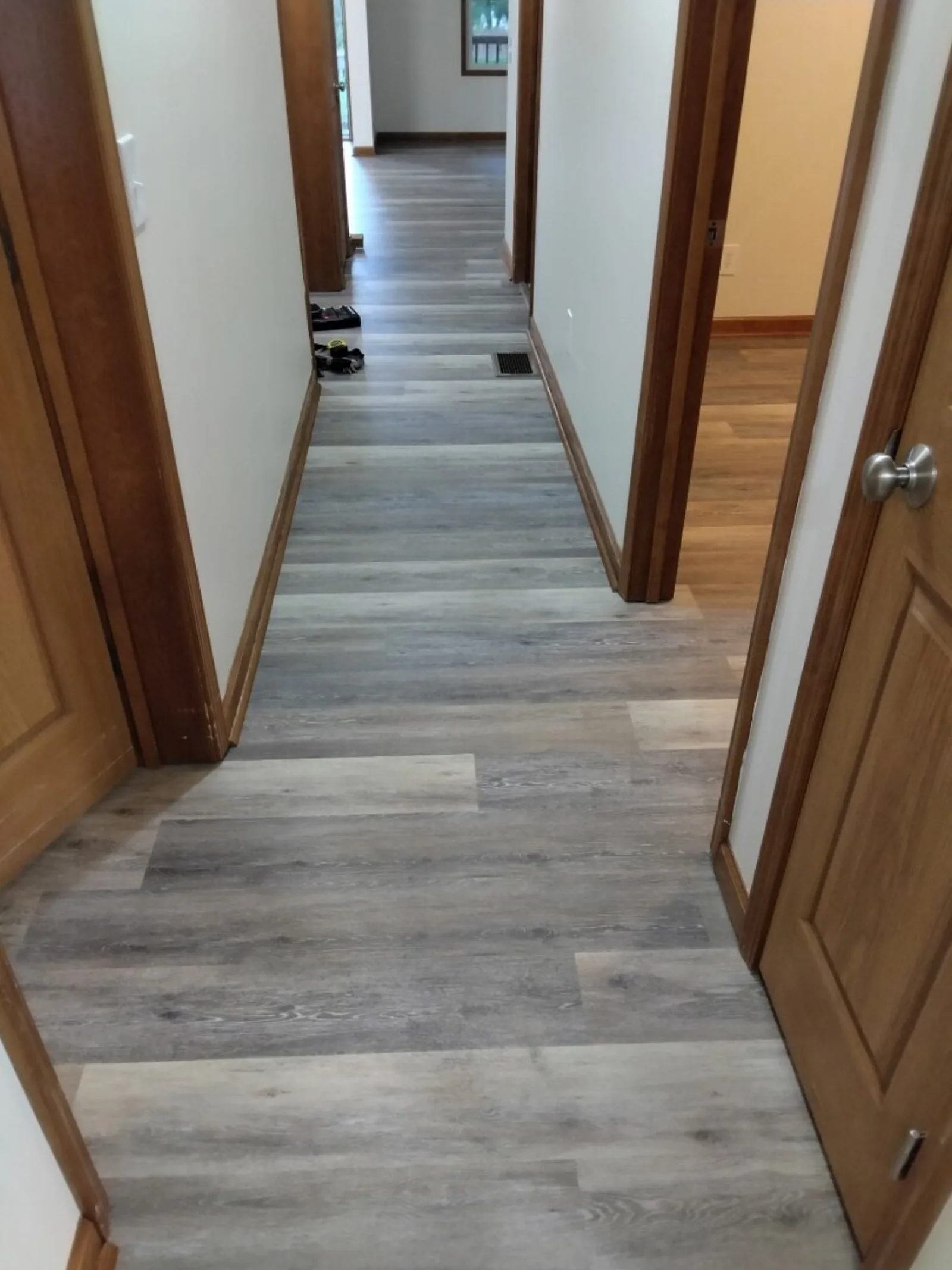 Luxury vinyl plank hallway